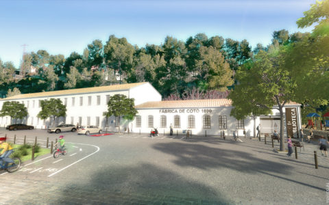 Arquitectura y Urbanismo | Remodelación e integración 3D en fotografía de la Nueva Biblioteca de Vallirana, BARCELONA.